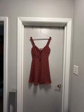 Cloud & Sky Juniors Sz M. Rust Floral Sleeveless Mini/Midi Summer Spring Dress